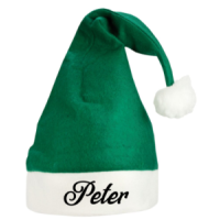 Groene kerstmuts met naam
